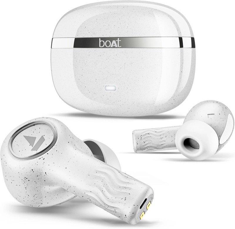 boAt Nirvana Ion 32dB Active Noise Cancellation, 120HRS, Bionic Mode, HIFI5 Bluetooth Headset (Quartz white, True Wireless)